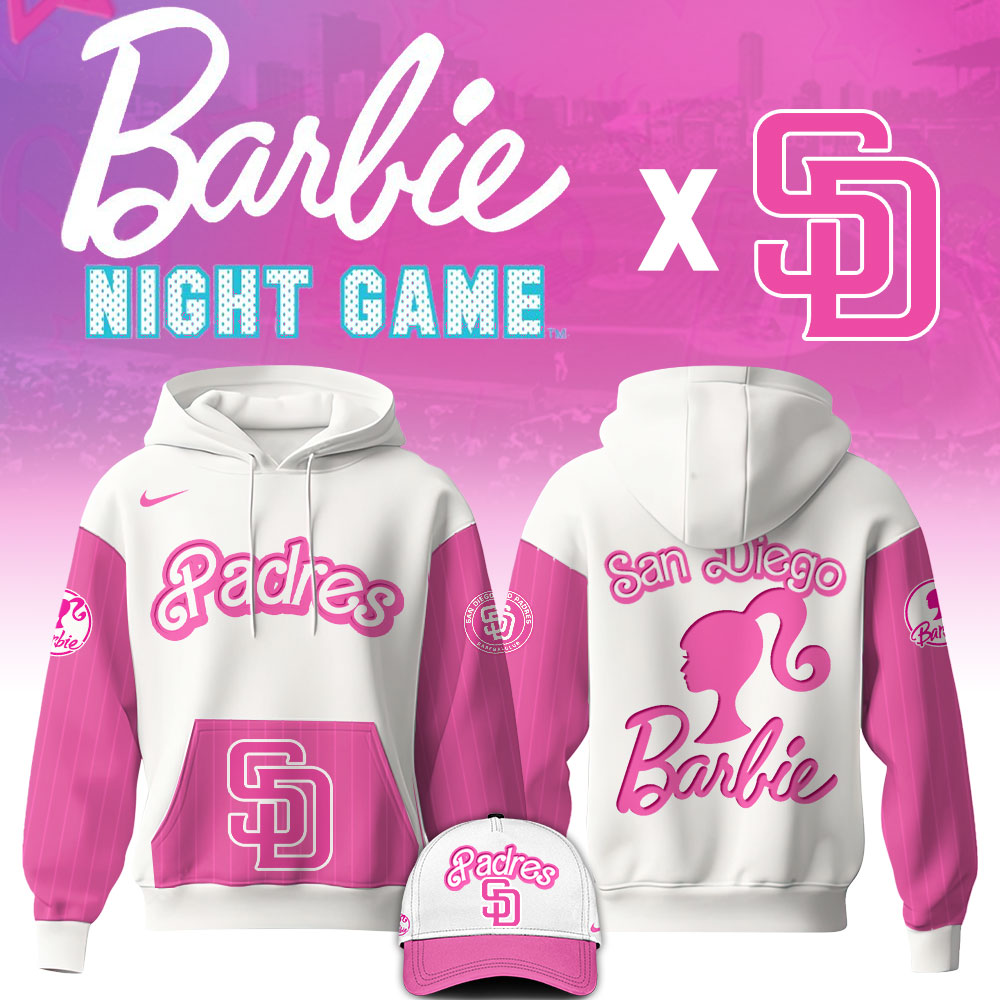 .    San Diego Padres MLB x Barbie Night Game Limited Edition Hoodie 2025