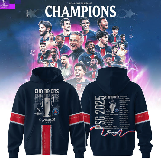 _Paris Saint-Germain F.C Champions League Winner 2025 Hoodie #1