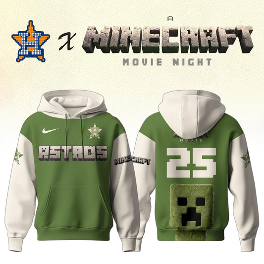 ,  Houston Astros MLB x A MINECRAFT MOVIE Night Hoodie Editions Limited