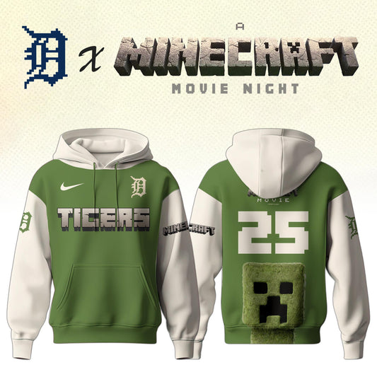 ,  Detroit Tigers MLB x A MINECRAFT MOVIE Night Hoodie Editions Limited