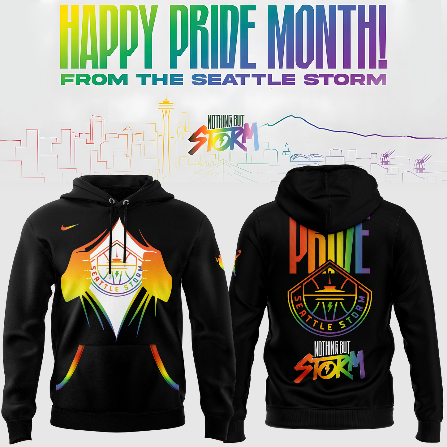 Seattle Storm Special Edition Hoodie Celebrating Pride Month Expresses Freedom, Individuality, And Support For The LGBTQ+ Community