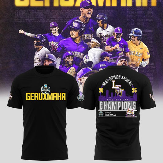 LSU Tigers Baseball CHAMPIONS Road To OMAHA T-Shirt 2