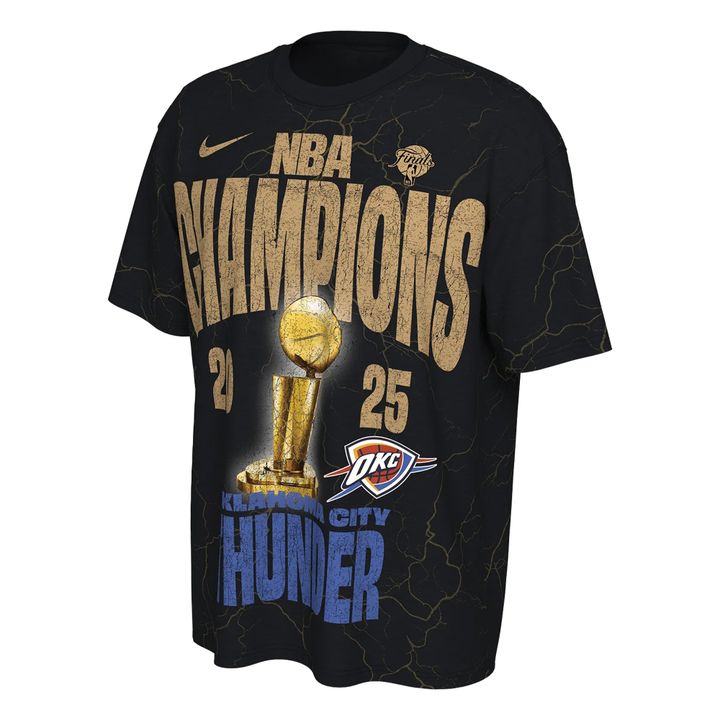 OKC THUNDER ON-COURT T-SHIRT 2025 Champions - OKC Thunder Won For City Shirt