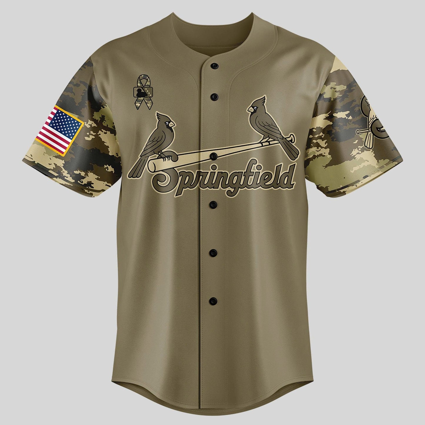 Limited Edition Springfield Cardinals Military Appreciation Night 2025 Baseball Jersey