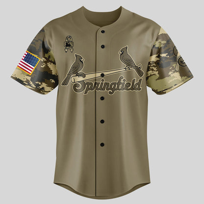 Limited Edition Springfield Cardinals Military Appreciation Night 2025 Baseball Jersey