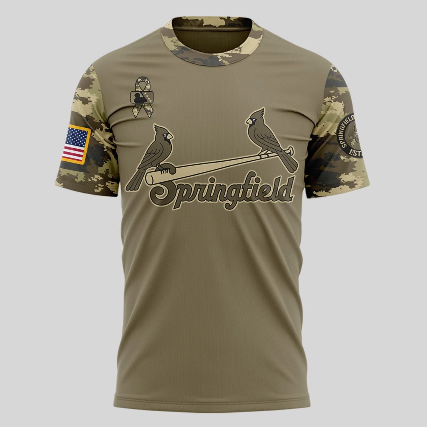 Limited Edition Springfield Cardinals Military Appreciation Night 2025 T-shirt