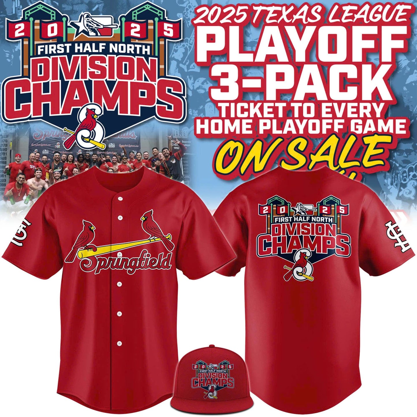 Limited Edition Springfield Cardinals Divison Champions Baseball Jersey