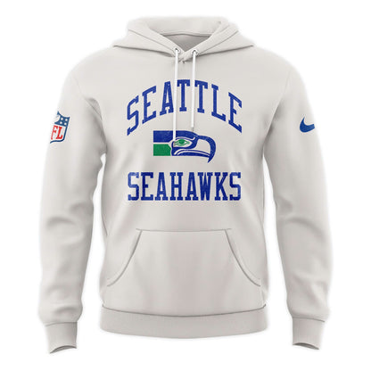 Men's Seattle Seahawks Starter White Team Logo Hoodie V2