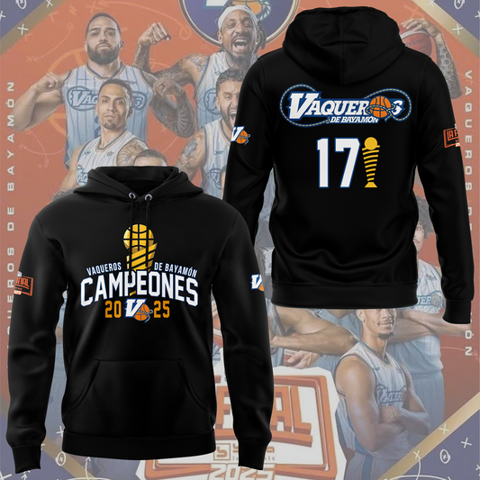 Vaqueros de Bayamon Champions Baloncesto Superior Nacional 2025 Hoodie