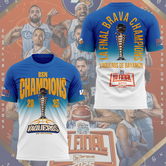 01.Vaqueros de Bayamon Champions Baloncesto Superior Nacional 2025 Tshirt