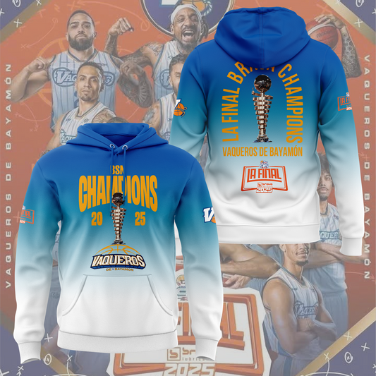 03.Vaqueros de Bayamon Champions Baloncesto Superior Nacional 2025 Hoodie