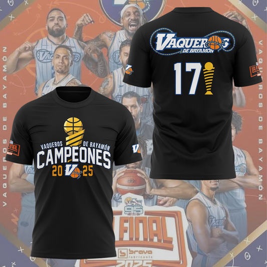 04.Vaqueros de Bayamon Champions Baloncesto Superior Nacional 2025 Tshirt
