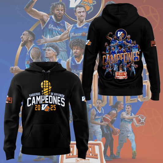 09.Vaqueros de Bayamon Champions Baloncesto Superior Nacional 2025 Hoodie