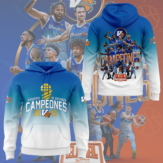10.Vaqueros de Bayamon Champions Baloncesto Superior Nacional 2025 Hoodie