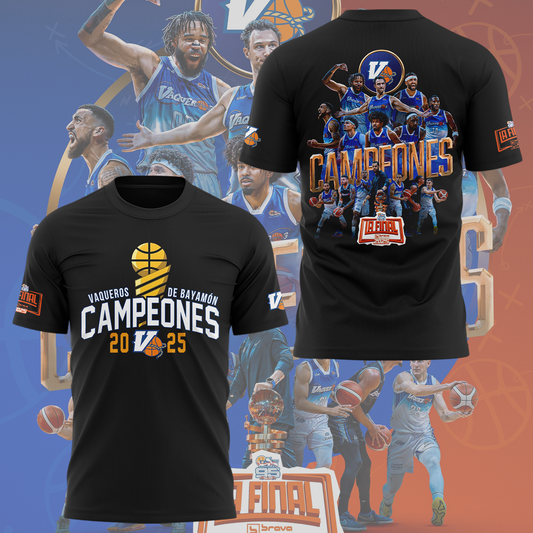 12.Vaqueros de Bayamon Champions Baloncesto Superior Nacional 2025 Tshirt