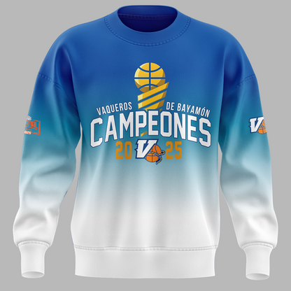 14.Vaqueros de Bayamon Champions Baloncesto Superior Nacional 2025 SWEATSHIRT