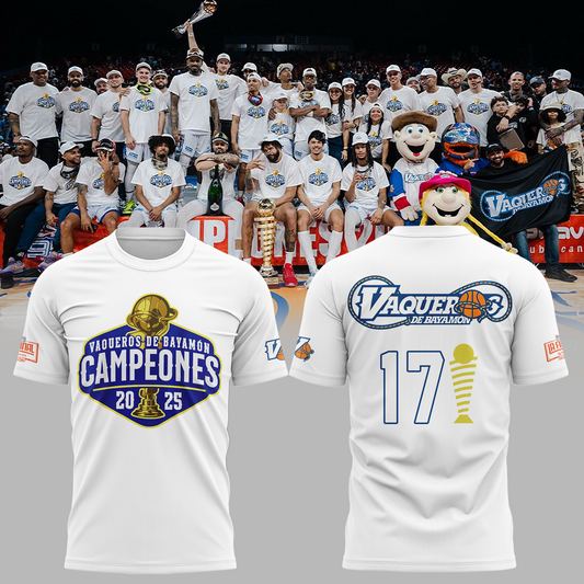 16.Vaqueros de Bayamon Champions Baloncesto Superior Nacional 2025 Tshirt