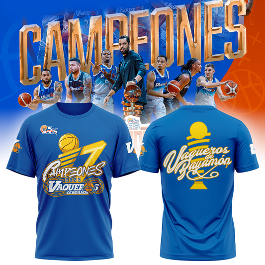 19.Vaqueros de Bayamon Champions Baloncesto Superior Nacional 2025 Tshirt