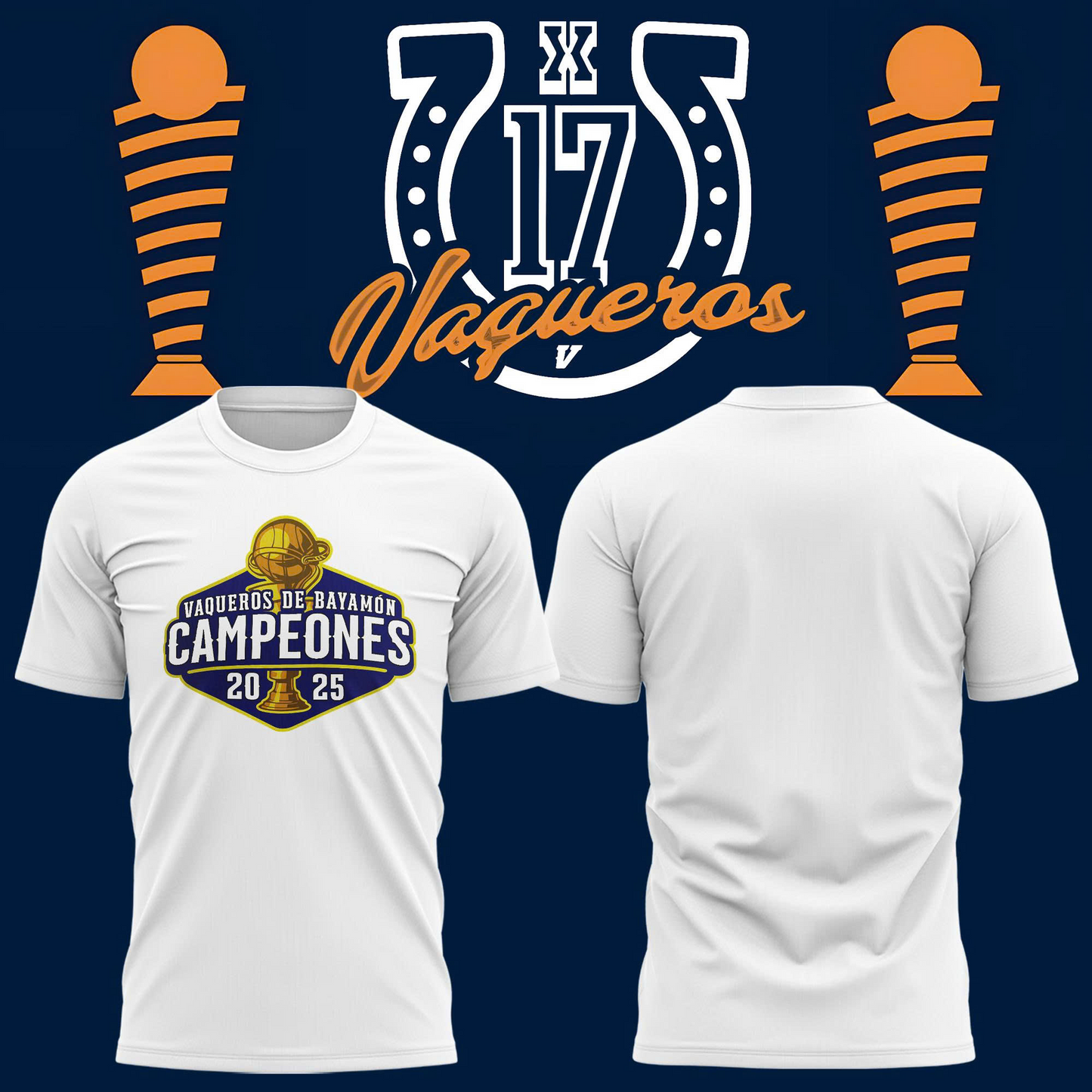 21.Vaqueros de Bayamon Champions Baloncesto Superior Nacional 2025 Tshirt