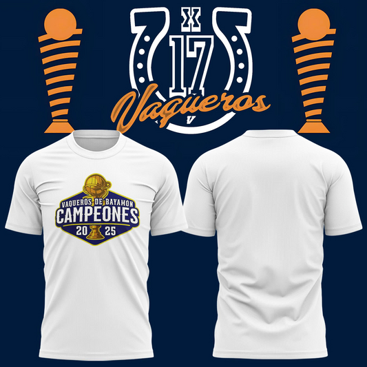 21.Vaqueros de Bayamon Champions Baloncesto Superior Nacional 2025 Tshirt