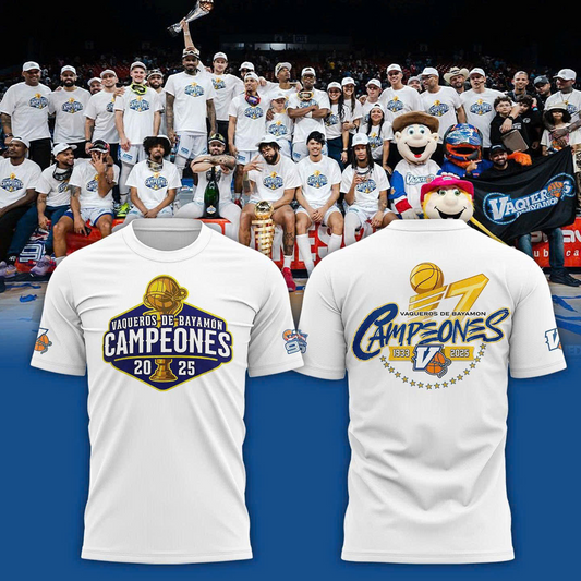 23.Vaqueros de Bayamon Champions Baloncesto Superior Nacional 2025 Tshirt