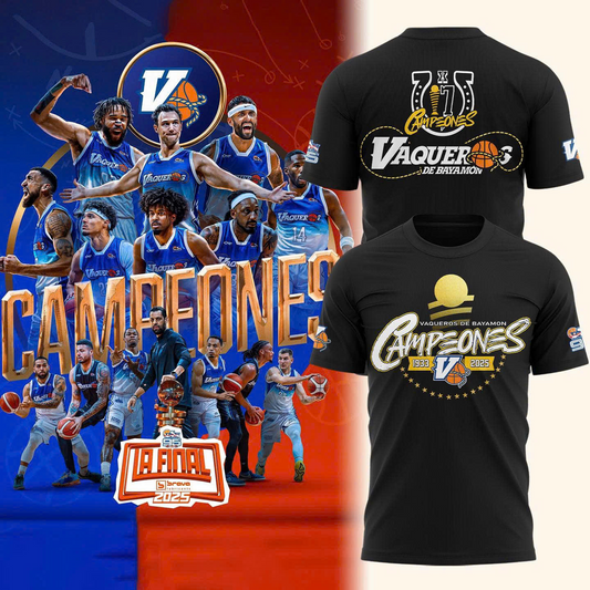 24.Vaqueros de Bayamon Champions Baloncesto Superior Nacional 2025 Tshirt