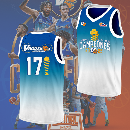 VIP.Vaqueros de Bayamon Champions Baloncesto Superior Nacional 2025 Jersey Basketball