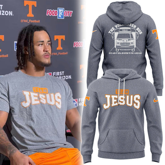 Tennessee Football Team Jesus Grey Hoodie