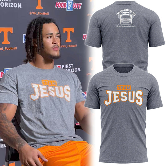 Tennessee Football Team Jesus Grey T-shirt