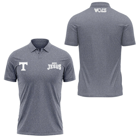 Tennessee Football Team Jesus Grey Polo