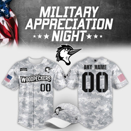 Fayetteville Woodpeckers Military Appreciation Night 2025 Baseball Jersey