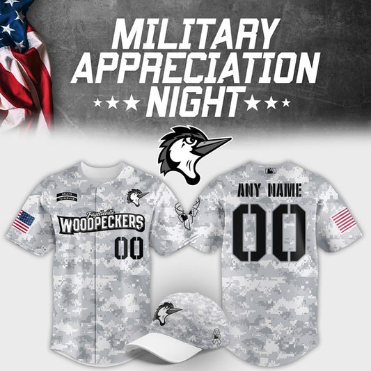 Fayetteville Woodpeckers Military Appreciation Night 2025 Baseball Jersey