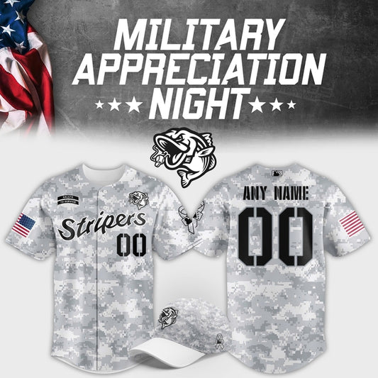 Gwinnett Stripers Military Appreciation Night 2025 Baseball Jersey