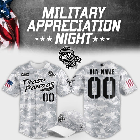 Rocket City Trash PandasMilitary Appreciation Night 2025 Baseball Jersey
