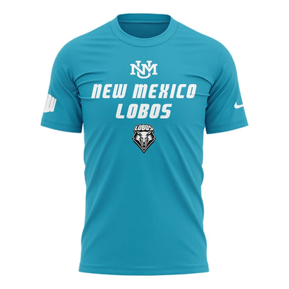Special Edition New Mexico Lobos Wordmark Logo Uniform Tshirt - The Turquoise