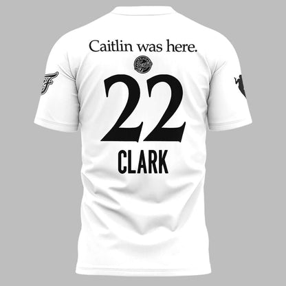 Caitlin Was Here - Caitlin Clark Signature Swoosh Logo T-shirts V3 (White)