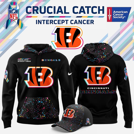 Cincinnati Bengals NFL Crucial Catch 2025 Hoodie Black