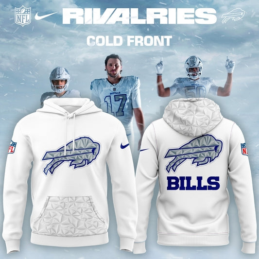 Buffalo Bills 2025 Cold Front White Hoodie