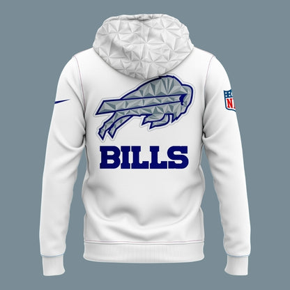 Buffalo Bills 2025 Cold Front White Hoodie