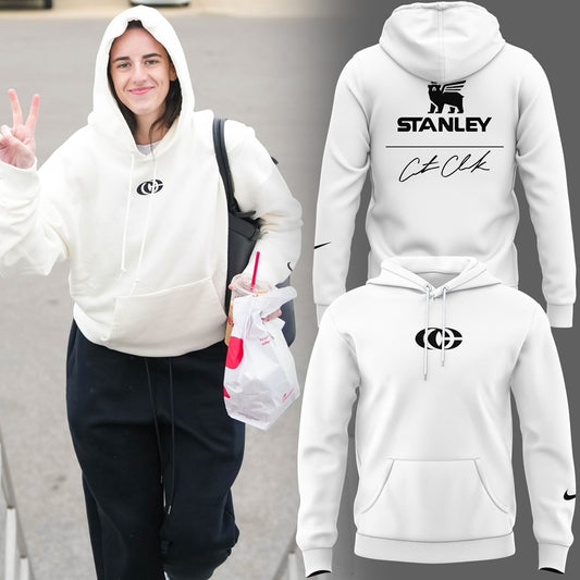 1b Caitlin Was Here Hoodie Caitlin Clark - Her Logo New White Hoodie