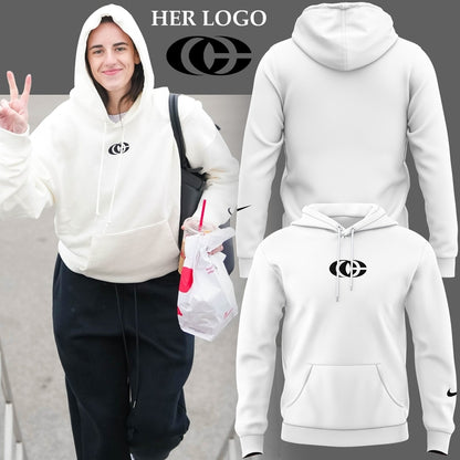 1c Caitlin Was Here Hoodie Caitlin Clark - Her Logo New White Hoodie
