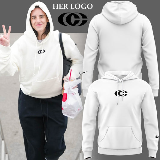 1c Caitlin Was Here Hoodie Caitlin Clark - Her Logo New White Hoodie