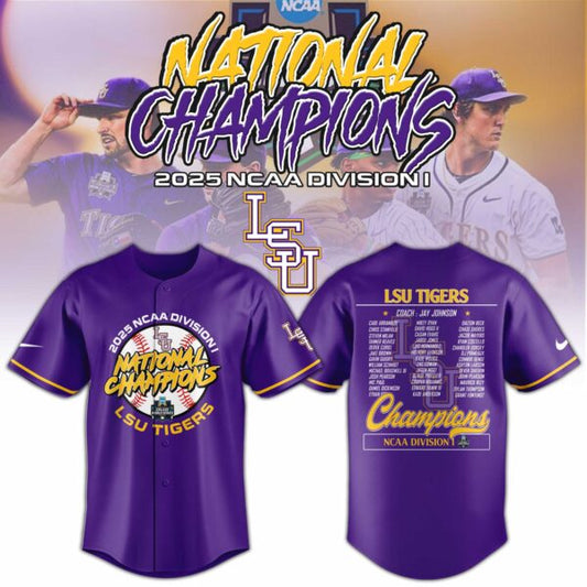 3. LSU Tigers Baseball Champion 2025 Baseball Jersey Limited Edition
