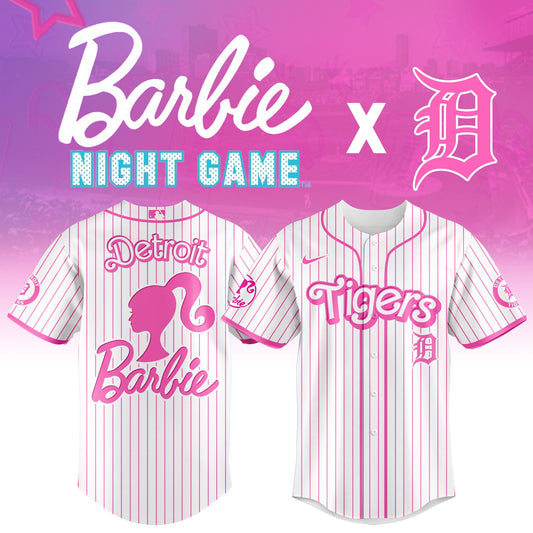 .    Detroit  Tigers MLB x Barbie Night Game Limited Edition Jersey 2025 v1