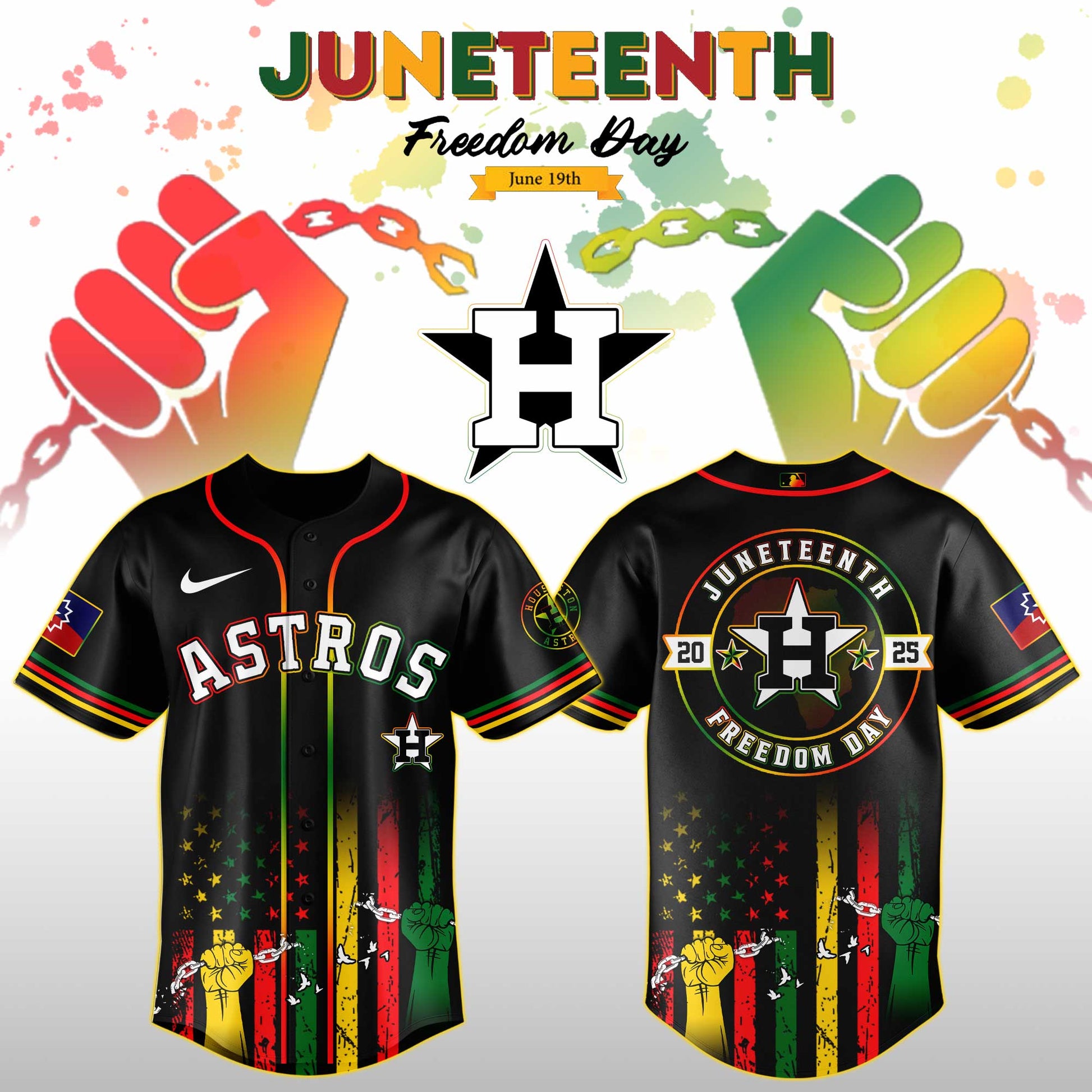 . Houston Astros MLB X Juneteenth Day Jersey Edition Jersey 2025