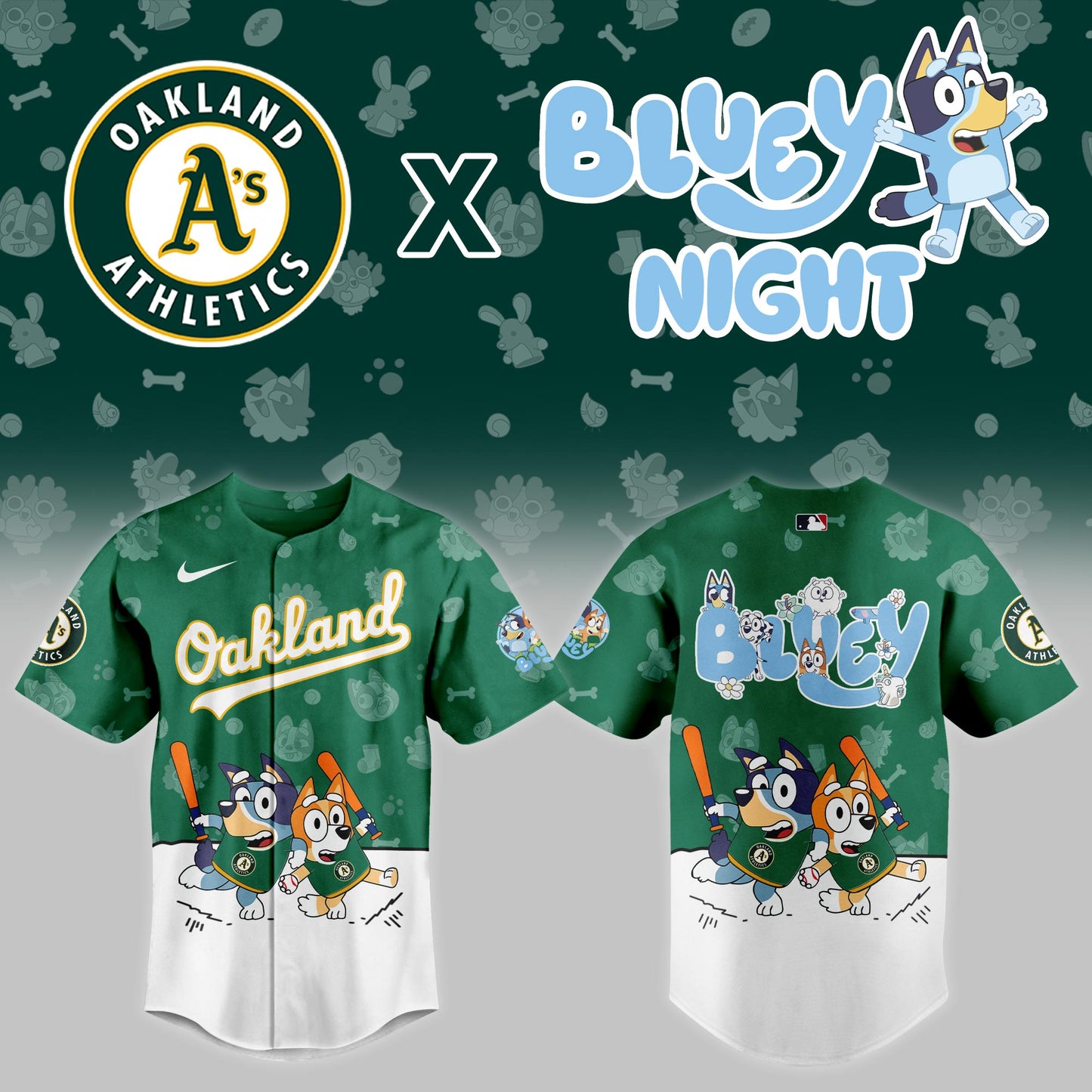 Oakland Athletics 2025 Bluey Night Event Limited Jersey | JD47