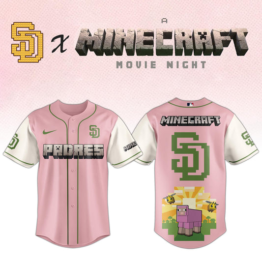 ,San Diego Padres MLB x A MINECRAFT MOVIE Night Jersey Editions Limited 02