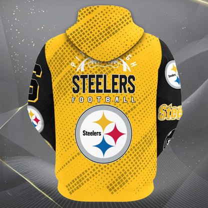 Pittsburgh Steelers  Custom Your Name Hoodie Jogger Set, Sport Zip Up Hoodie Jogger Set, Sport Gifts For Fan , Pittsburgh Steelers Hoodie CX45