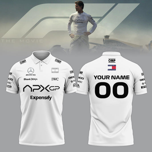 F1 The Movie 2025 APXGP “Brad Pitt” Custom Polo