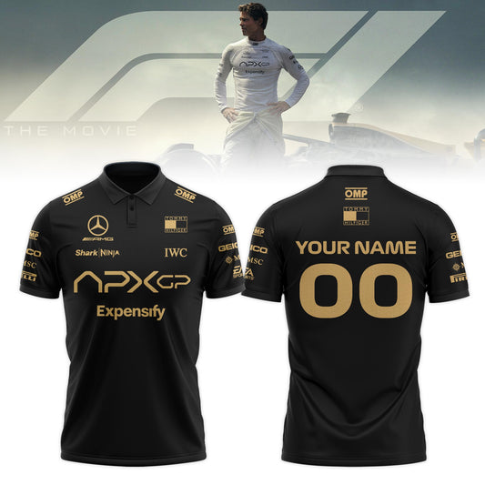 F1 The Movie 2025 APXGP “Brad Pitt” Custom Polo